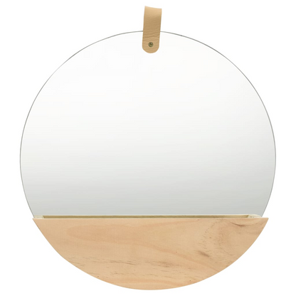 vidaXL Wall Mirror Solid Pinewood 13.8"