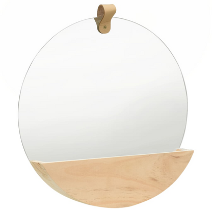 vidaXL Wall Mirror Solid Pinewood 13.8"