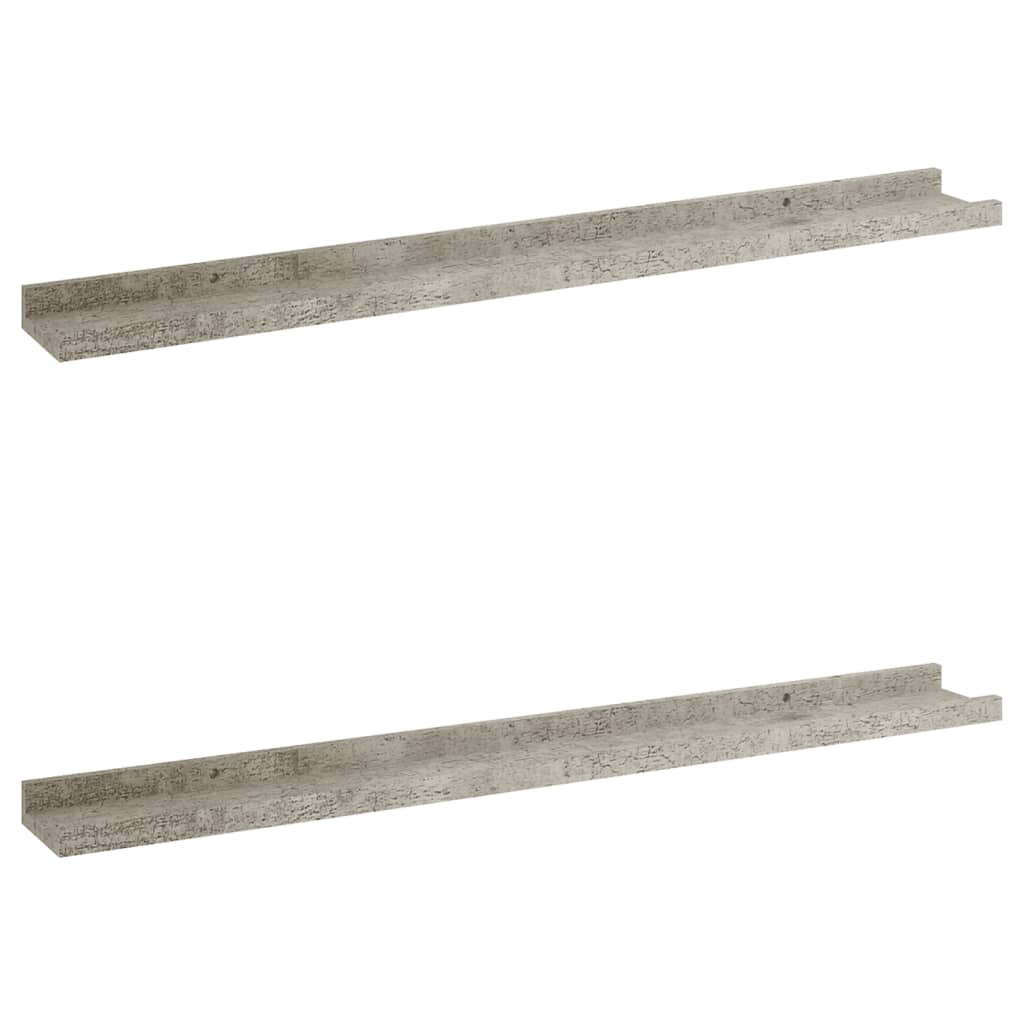 vidaXL Wall Shelves 2 pcs Concrete Gray 31.5"x3.5"x1.2"