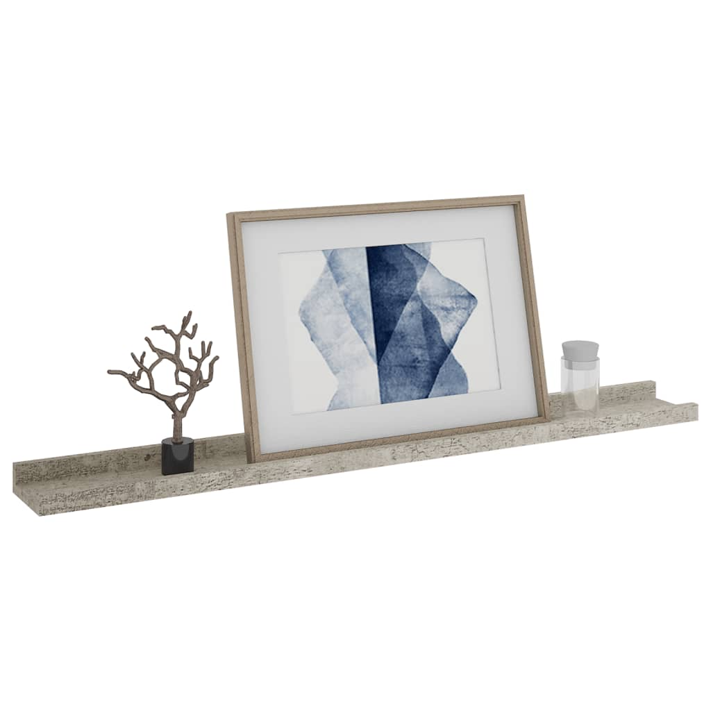 vidaXL Wall Shelves 2 pcs Concrete Gray 31.5"x3.5"x1.2"