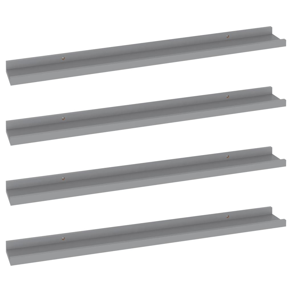 vidaXL Wall Shelves 4 pcs Gray 31.5"x3.5"x1.2"