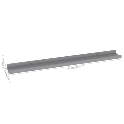 vidaXL Wall Shelves 4 pcs Gray 31.5"x3.5"x1.2"