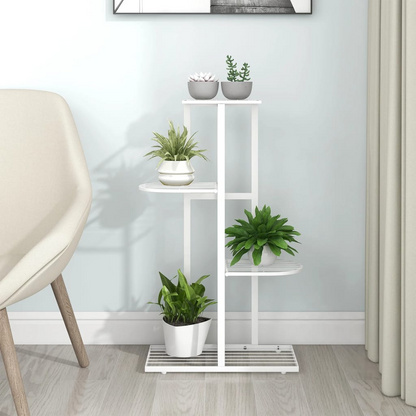 vidaXL 4-Floor Flower Stand 16.9"x8.7"x29.9" White Metal