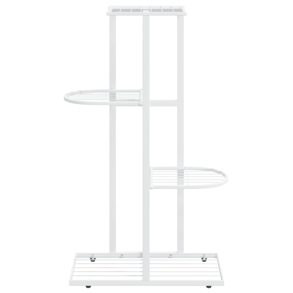 vidaXL 4-Floor Flower Stand 16.9"x8.7"x29.9" White Metal