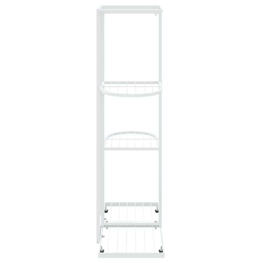 vidaXL 4-Floor Flower Stand 16.9"x8.7"x29.9" White Metal