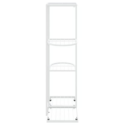 vidaXL 4-Floor Flower Stand 16.9"x8.7"x29.9" White Metal