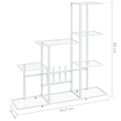 vidaXL Flower Stand 37.2"x9.8"x34.6" White Metal