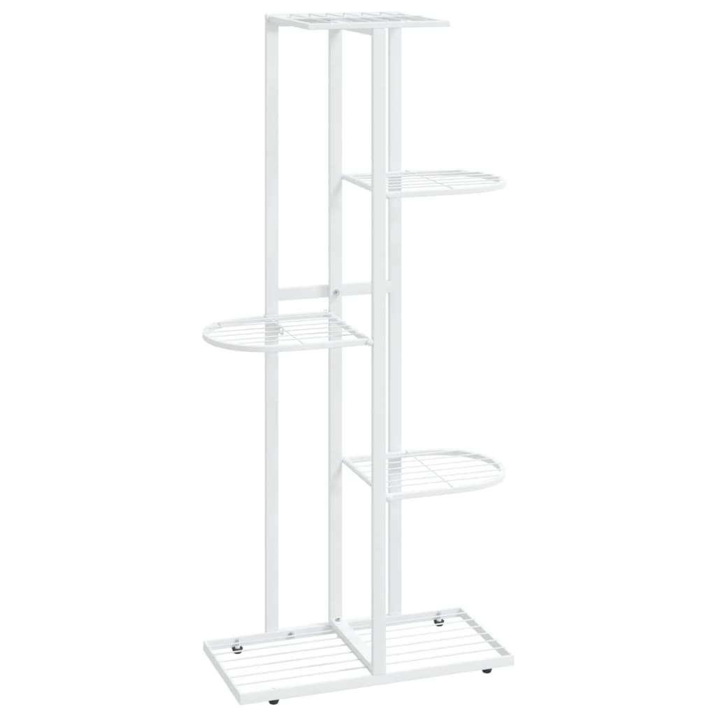 vidaXL 5-Floor Flower Stand 16.9"x8.7"x38.6" White Metal