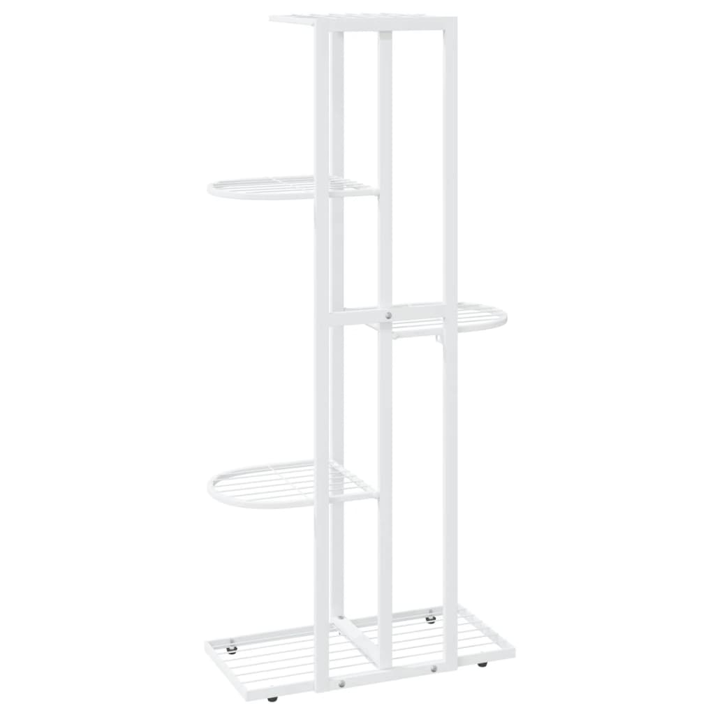 vidaXL 5-Floor Flower Stand 16.9"x8.7"x38.6" White Metal