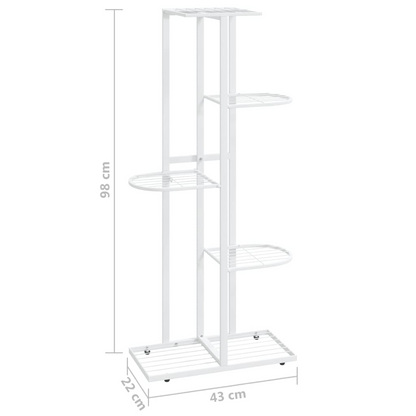 vidaXL 5-Floor Flower Stand 16.9"x8.7"x38.6" White Metal