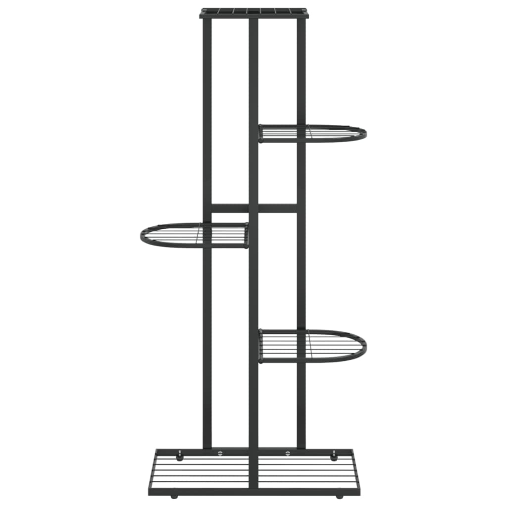 vidaXL 5-Floor Flower Stand 16.9"x8.7"x38.6" Black Metal