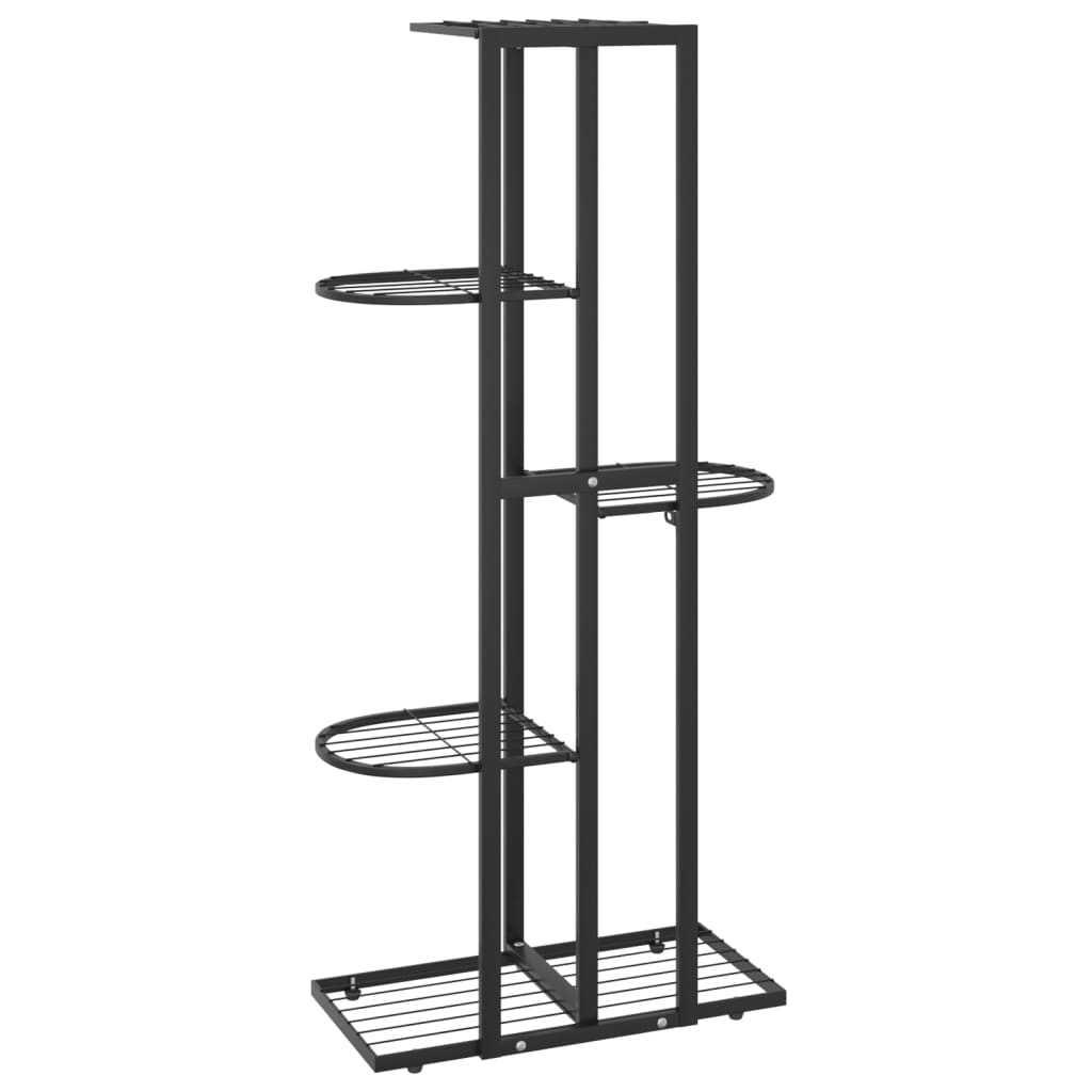 vidaXL 5-Floor Flower Stand 16.9"x8.7"x38.6" Black Metal