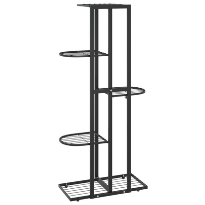 vidaXL 5-Floor Flower Stand 16.9"x8.7"x38.6" Black Metal