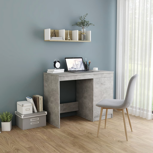 vidaXL Desk Concrete Gray 39.4"x19.7"x29.9" Engineered Wood