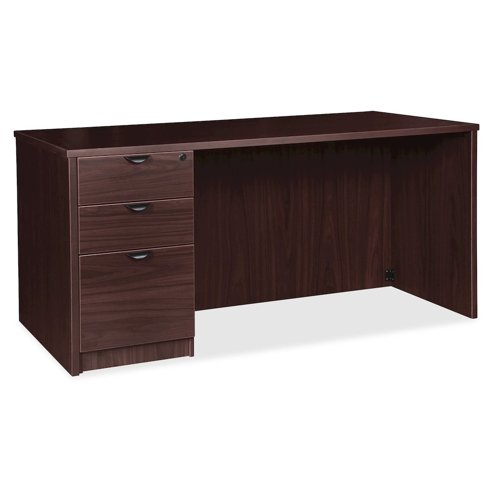 Lorell Prominence 2.0 Espresso Laminate Box/Box/File Left-Pedestal Desk - 3-Drawer - 1" Top, 72" x 36"29" - 3 x File, Box Drawer(s) - Single Pedestal on Left Side - Band Edge - Material: Particleboard