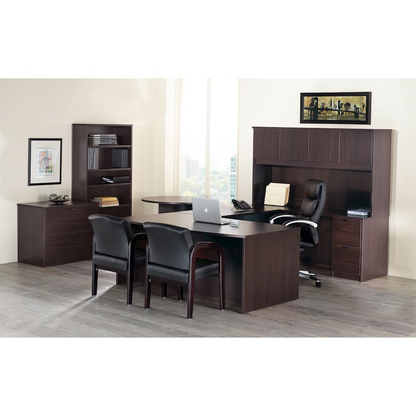 Lorell Prominence 2.0 Espresso Laminate Box/Box/File Left-Pedestal Desk - 3-Drawer - 1" Top, 72" x 36"29" - 3 x File, Box Drawer(s) - Single Pedestal on Left Side - Band Edge - Material: Particleboard