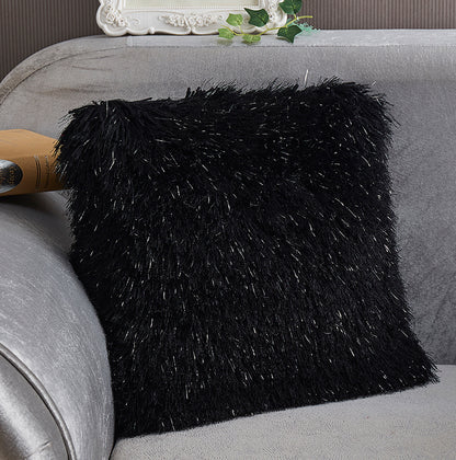 "Decorative" Shaggy Pillow with Lurex (18-in x 18-in)