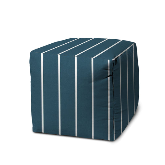 WINDRID Slate Teal Indoor/Outdoor Pouf - Zipper Cover with Polystyrene Bead Insert - 17 x 17 x 17 Cube