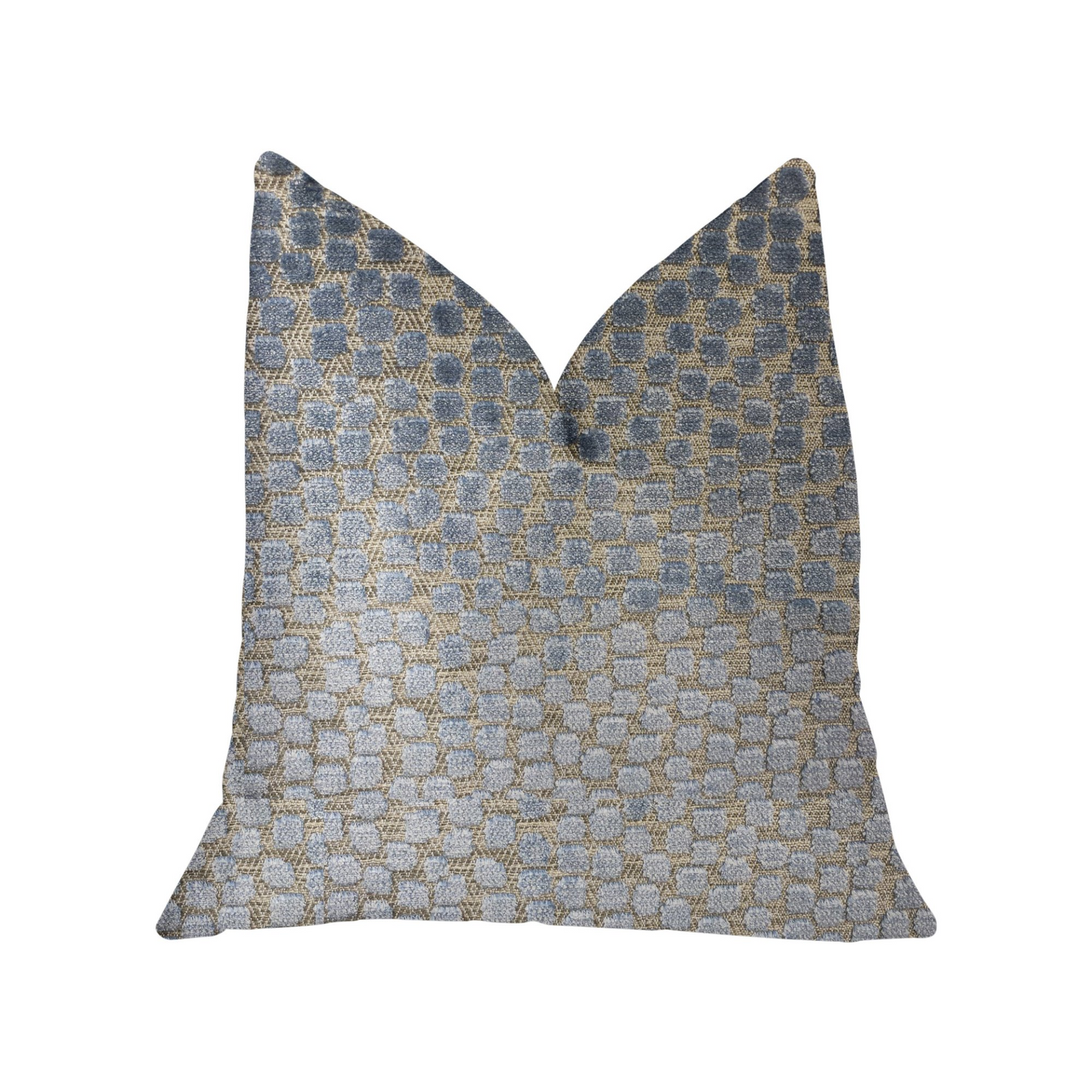 Dusky Gem Blue and Silver Luxury Throw Pillow