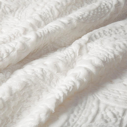 100% Polyester Arya Embroidery Fur Duvet Cover Set, Full/Queen