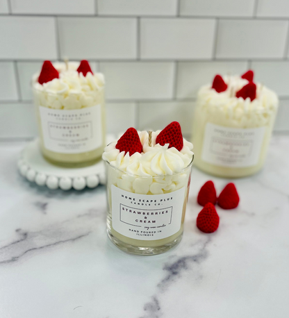 Soy Wax Candle, Strawberries & Cream, 9oz or 18oz