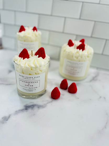 Soy Wax Candle, Strawberries & Cream, 9oz or 18oz