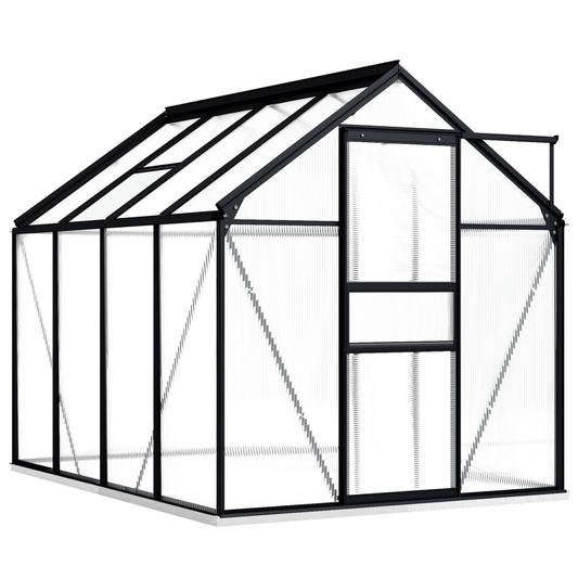 vidaXL Greenhouse with Base Frame Anthracite Aluminum 51.1 ft²