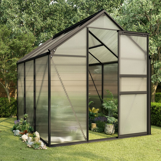 vidaXL Greenhouse Anthracite Aluminum 38.9 ft²