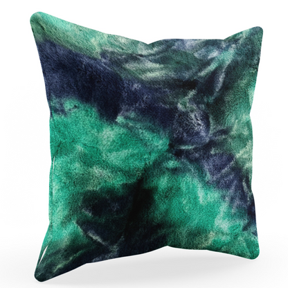 Plutus Green Blue Northern Lights Animal Faux Fur Luxury Throw Pillow