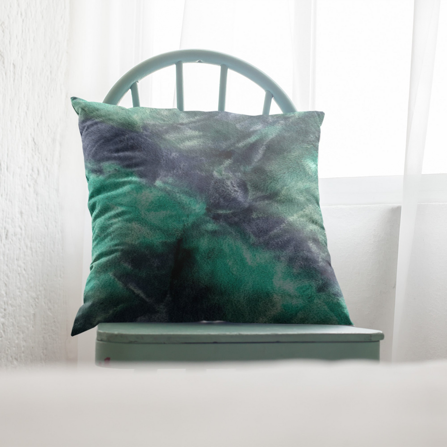 Plutus Green Blue Northern Lights Animal Faux Fur Luxury Throw Pillow