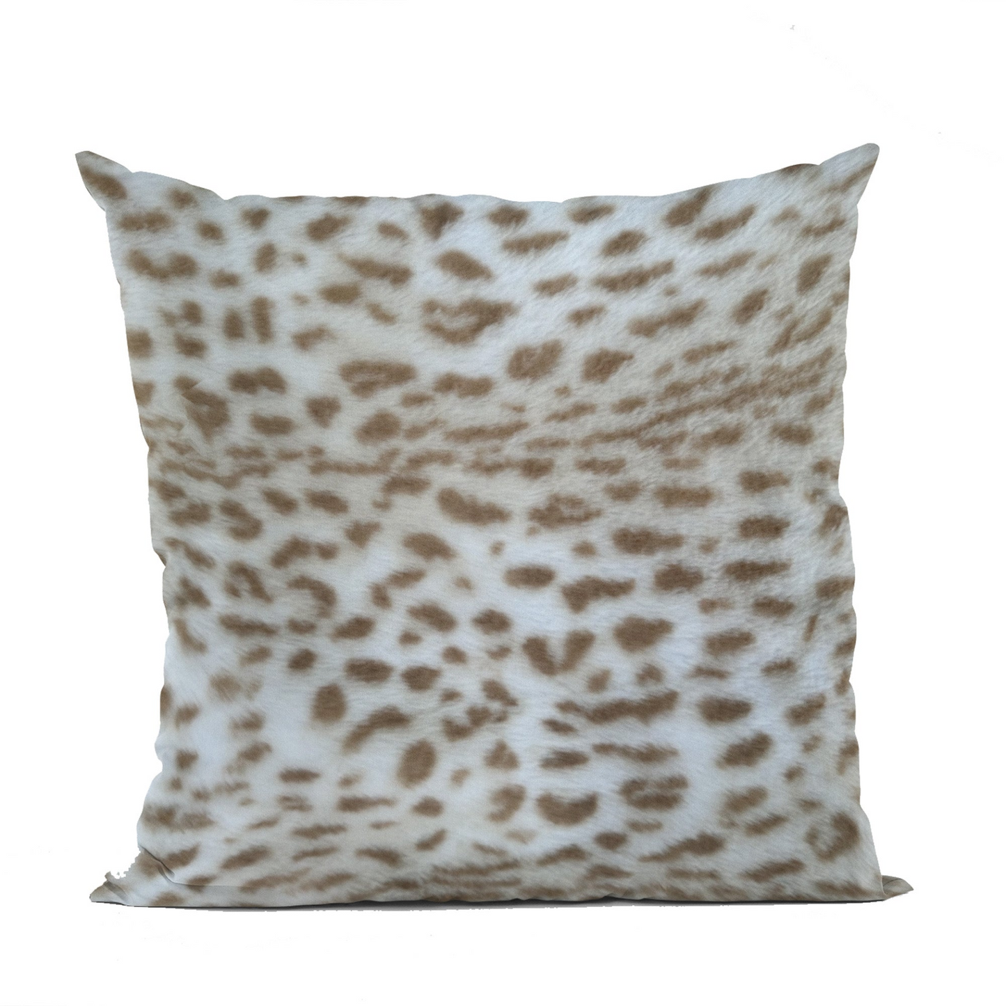 Plutus Brown Taupe Savannah Cat Animal Faux Fur Luxury Throw Pillow