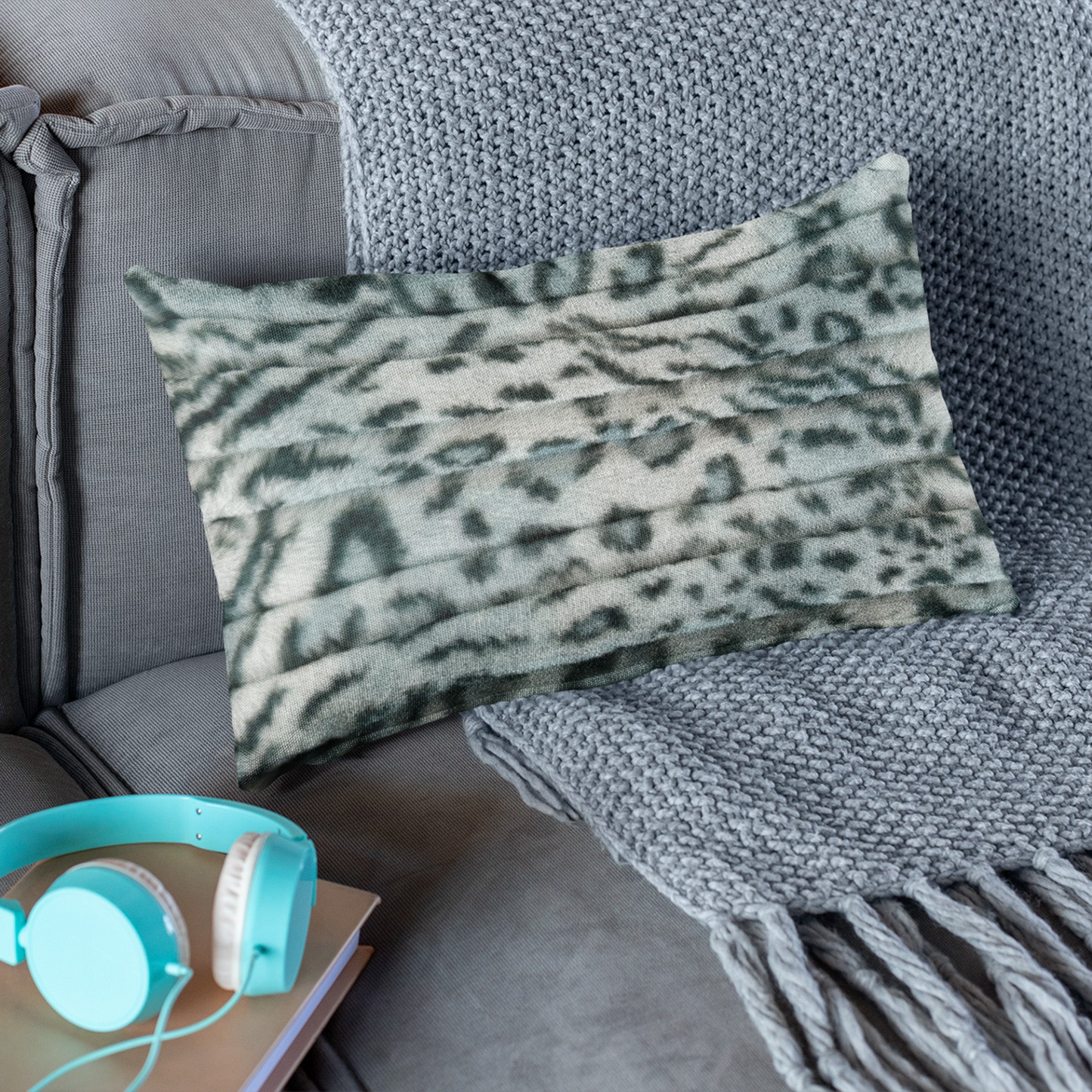 Plutus Green Luxe Lash Animal Faux Fur Luxury Throw Pillow