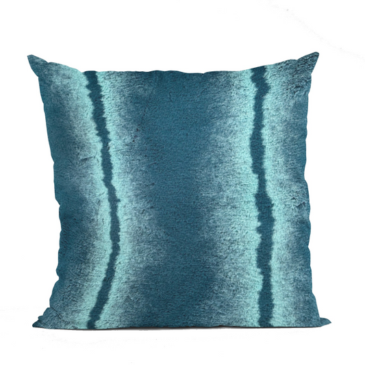 Plutus Teal Fluffy Fields Animal Faux Fur Luxury Throw Pillow