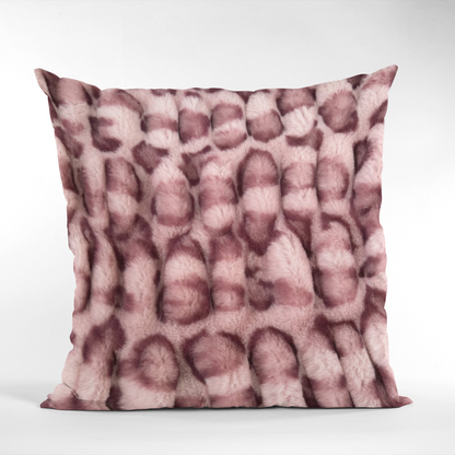 Plutus Pink Leopard Animal Faux Fur Luxury Throw Pillow