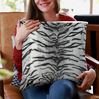 Plutus Black and White Zebra Animal Faux Fur Luxury Throw Pillow