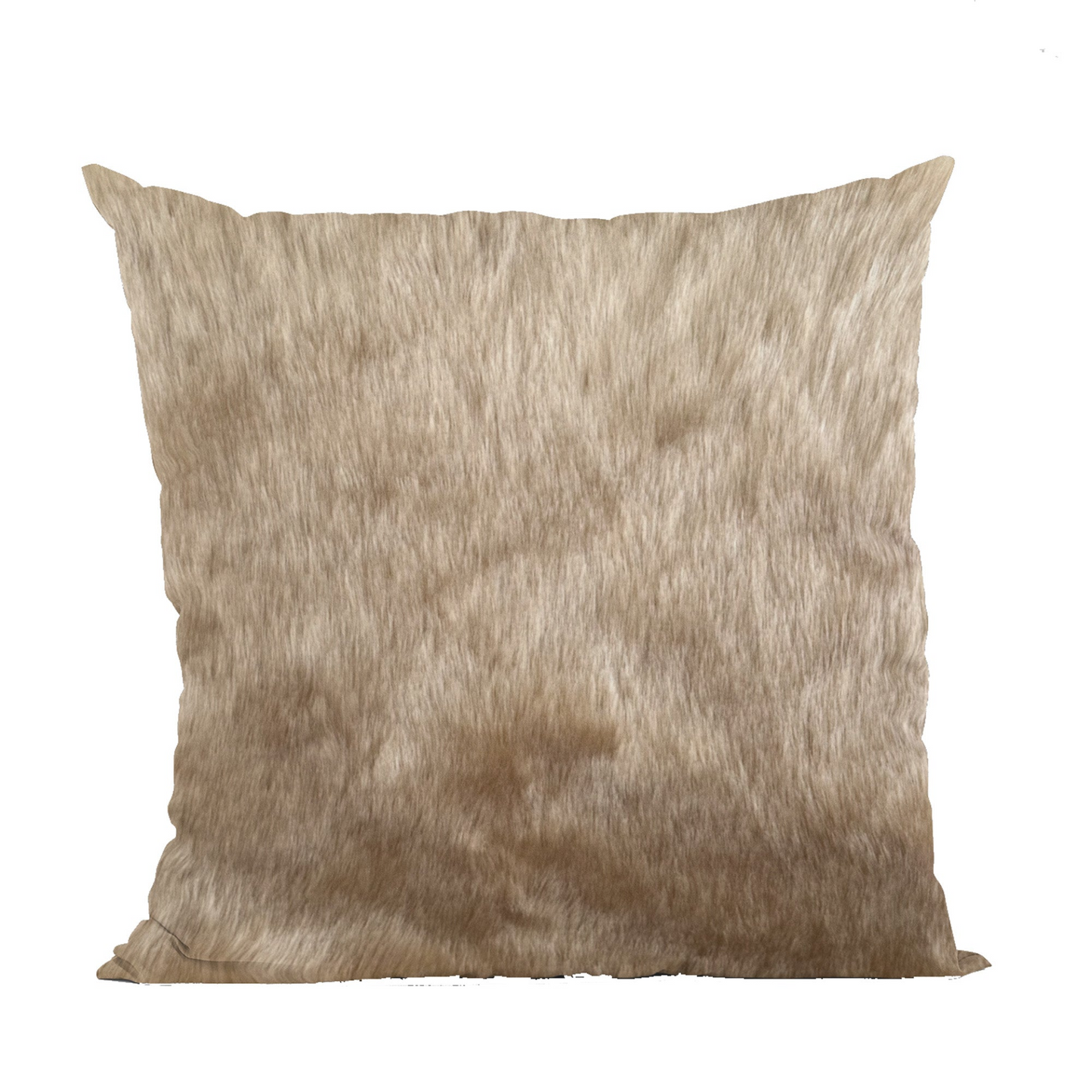 Plutus Brown Gold Rabbit Animal Faux Fur Luxury Throw Pillow