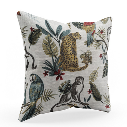 Plutus Multi-Color Jungle Animal Luxury Throw Pillow