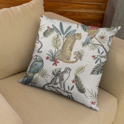 Plutus Multi-Color Jungle Animal Luxury Throw Pillow