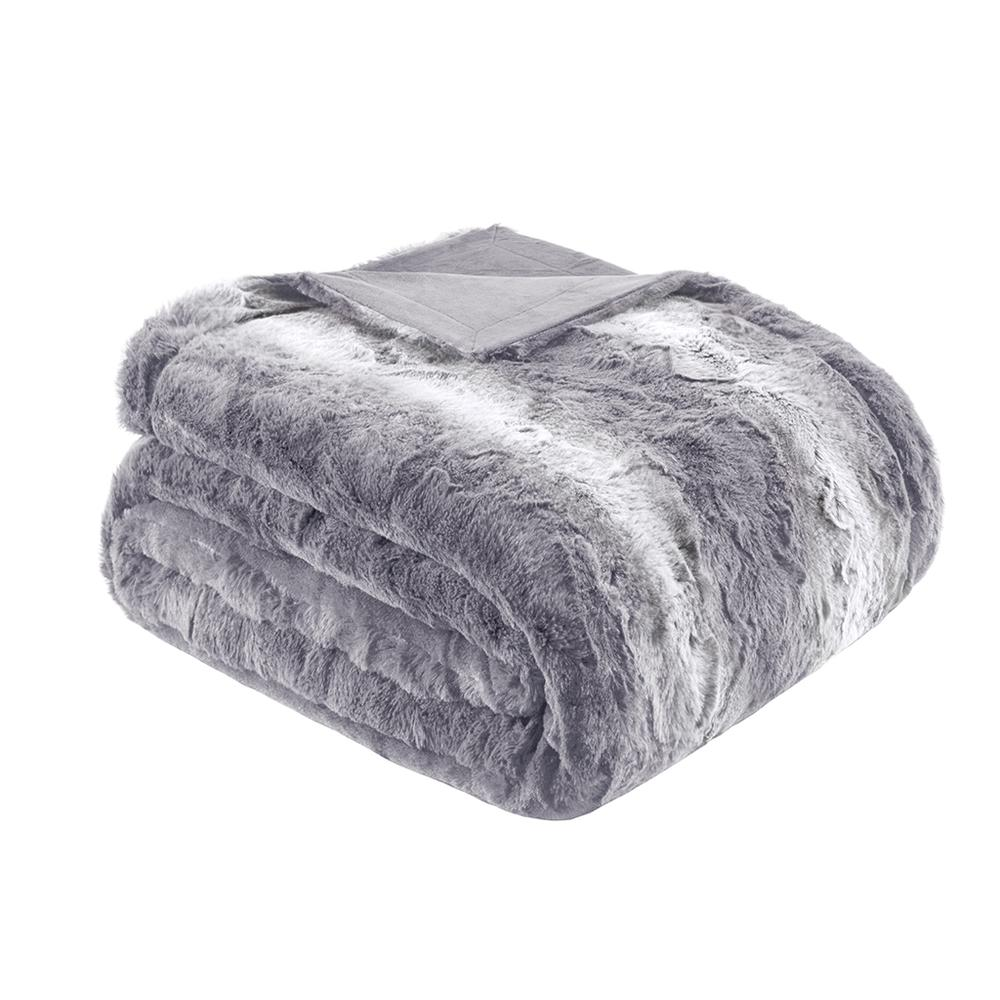 100% Polyester Faux Tip Dyed Brushed Fur Oversized Bed Throw,MP50-2918