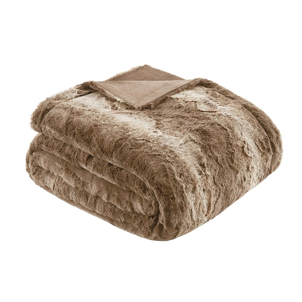 100% Polyester Faux Tip Dyed Brushed Fur Oversized Bed Throw,MP50-2918