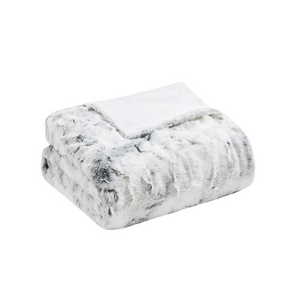 100% Polyester Marble Printed Knitted Long Fur Throw,MP50-4906