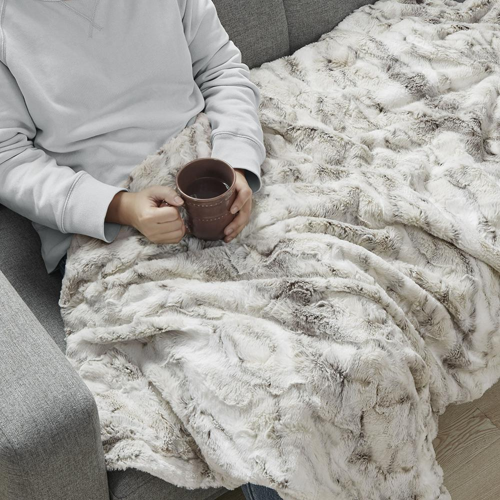 100% Polyester Marble Printed Knitted Long Fur Throw,MP50-4906