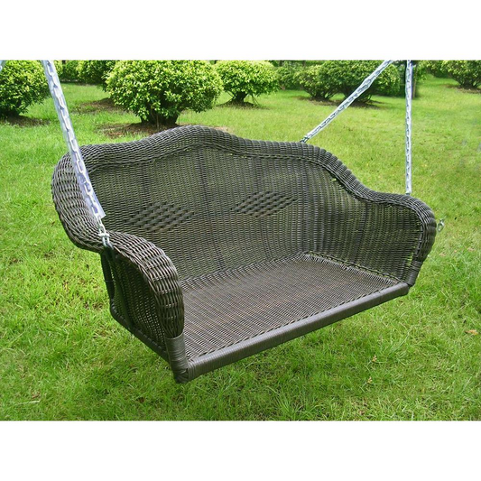 Resin Wicker Hanging Loveseat Swing