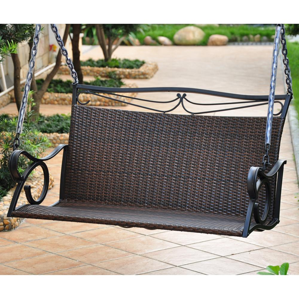 Valencia Resin Wicker/Steel Loveseat Swing