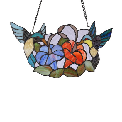 CHLOE Lighting NECTAR Tiffany-style Animal Design Window Panel 15" x 8"