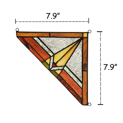 DESMUND Mission Tiffany-glass Window Panel 8" Wide