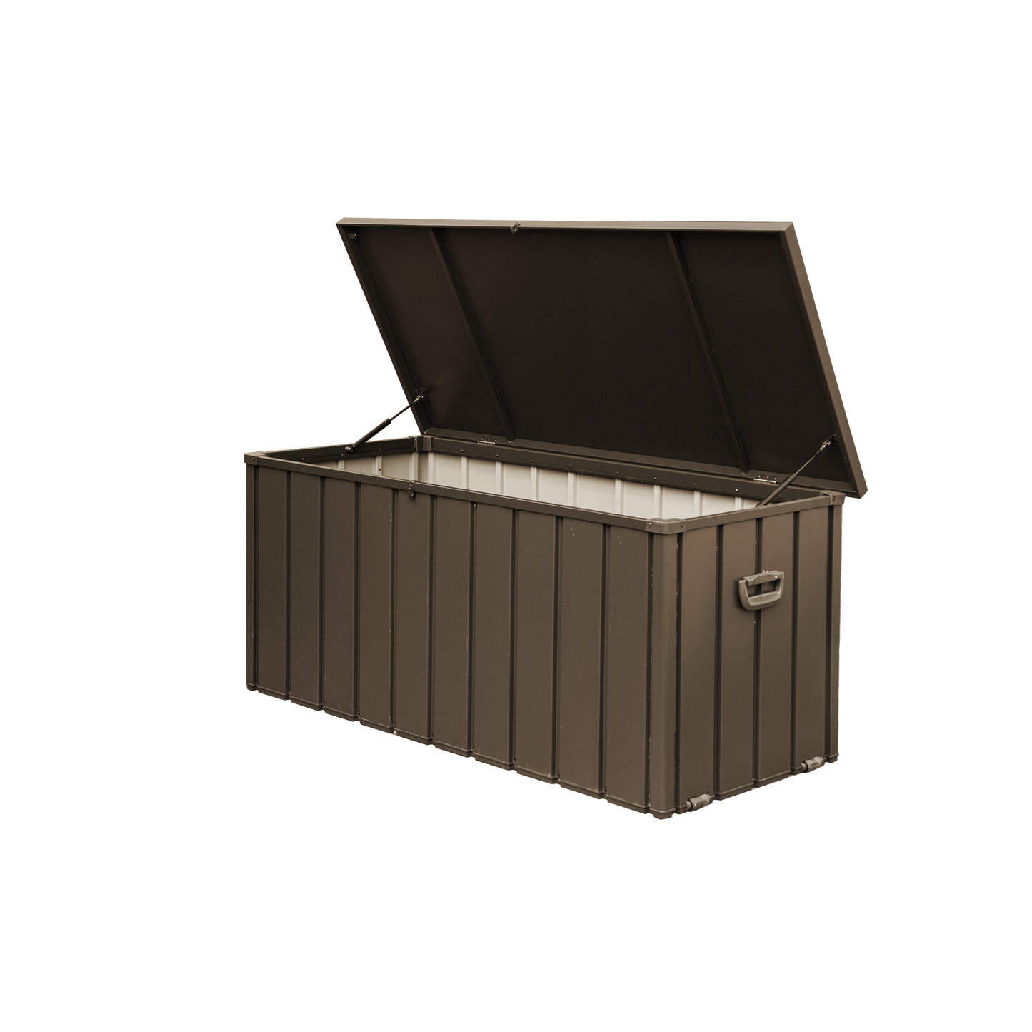 100 Gallon Outdoor Storage Deck Box Waterproof, Large Patio Storage Bin for Outside Cushions, Throw Pillows, Garden Tools, Lockable (Dark Brown)