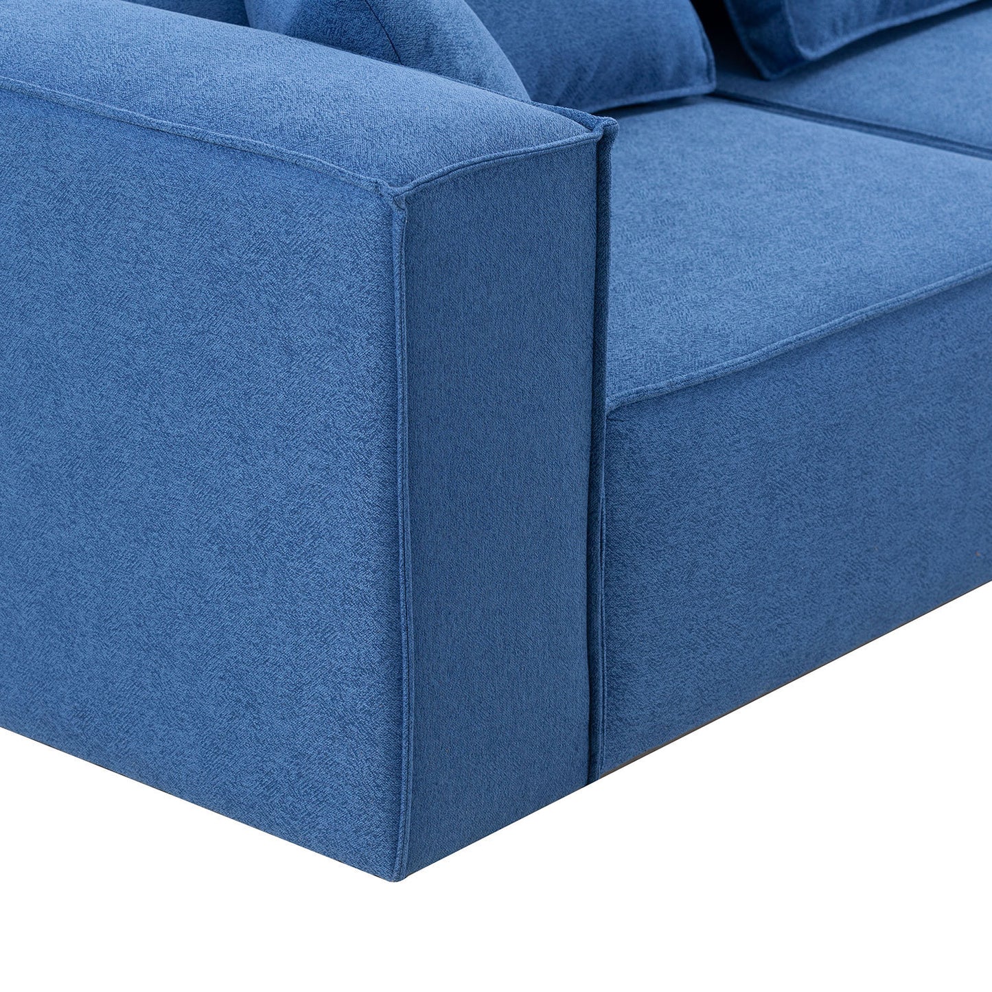 4-Piece Upholstered Sectional Sofa in Blue