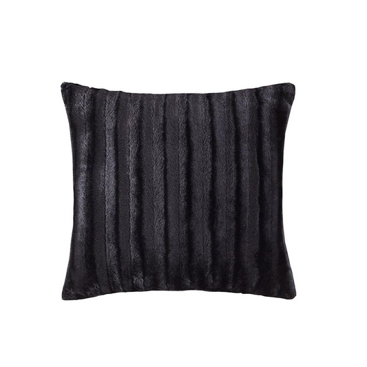 100% Polyester Brushed Solid Stripe Plaited Long Fur Square Pillow,MP30-2998