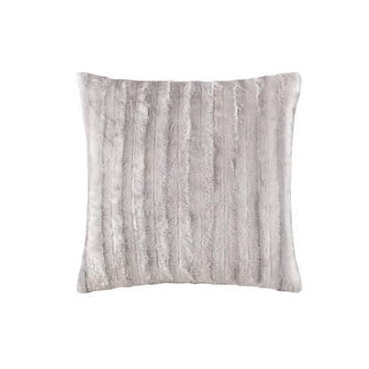 100% Polyester Brushed Solid Stripe Plaited Long Fur Square Pillow,MP30-2998